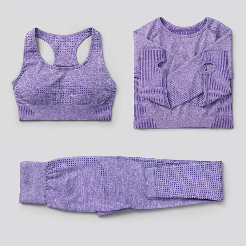 3Pcs Seamless Yoga Set Sportswear Yoga